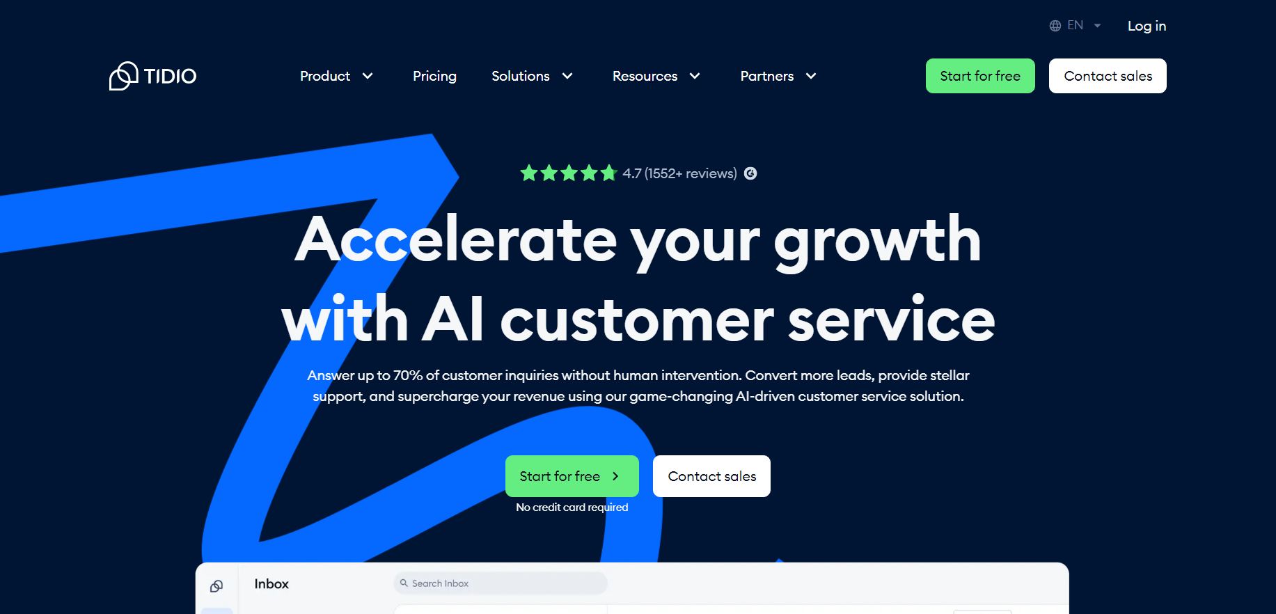Tidio AI interface preview